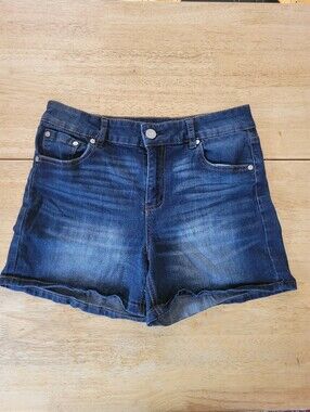 Stretchy High Waisted Blue Jean Short